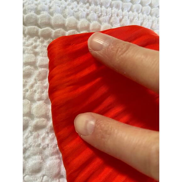 House of Harlow Dress Women L Orange Satin Pleated Wedding Guest Grecian Formal - Picture 13 of 16